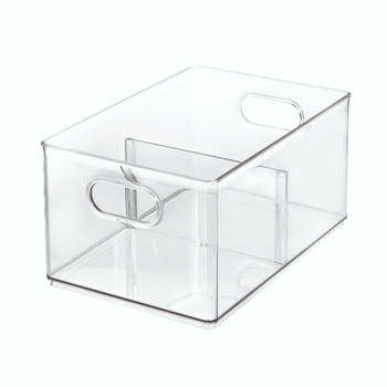 iDesign - Opbergbox met Verdeler, 20.3 x 30.5 x 15.2 cm, Kunststof, Transparant - iDesign The Home Edit