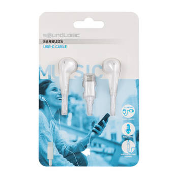 Soundlogic oordopjes met USB-C aansluiting - wit