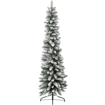 Blokker smalle kerstboom met sneeuw 180cm, D60cm