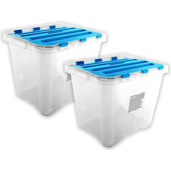 Opbergbox 24 liter 2 stuks in de verpakking - formaat 29.5 x 39 x 30 cm - Opbergdoos - Opbergkist