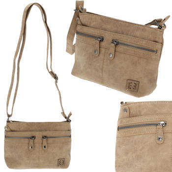 Women's Shoulder Bag - Stylish Taupe Crossbody Bag - Bicky Bernard - 21cmx17cmx7cm - Fashionable Women's Bag