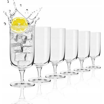 Krosno Kristal glazen - Cocktailglazen / Drinkglazen - 400 ml. - 6 Delig
