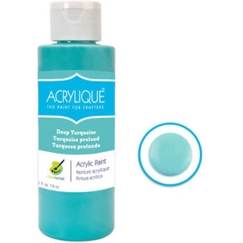 Acrylverf waterbasis Deep Turquoise " turkoois" 118ml - Sneldrogend waterbasis Permanent