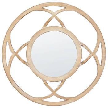 Beliani IZTAPALAPA - Decoratieve Spiegel-Lichte houtkleur-MDF, Glas