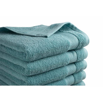 Blokker Handdoek Hotel Collectie - 6 stuks - 50x100 - denim blauw aanbieding