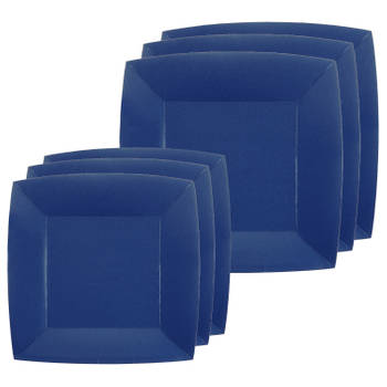 Santex Feestbordjes set - 40x stuks - donkerblauw - 18 cm en 23 cm - Feestbordjes