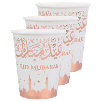 Santex suikerfeest/Ramadan bekertjes - 30x - papier/karton - 270 ml - Feestbekertjes