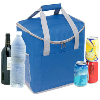 Grote koeltas blauw 32 x 23 x 37 cm 27 liter - Koeltas