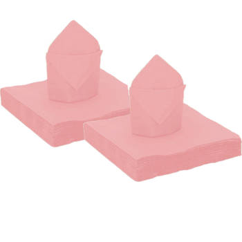 Santex feest servetten roze - 50x stuks - 40 x 40 cm - Feestservetten