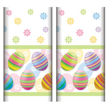 Papstar tafelkleed Pasen - 2x - vrolijke print - papier - 120 x 180 cm - Feesttafelkleden