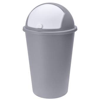 Vuilnisbak/afvalbak/prullenbak grijs met deksel 50 liter - Prullenbakken