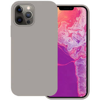Basey iPhone 14 Pro Hoesje Siliconen Back Cover Case - iPhone 14 Pro Hoes Silicone Case Hoesje - Grijs