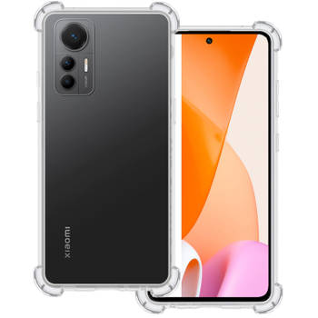 Basey Xiaomi 12 Lite Hoesje Siliconen Shock Proof Hoes Case Cover - Transparant