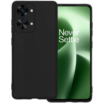 Basey OnePlus Nord 2T Hoesje Siliconen Hoes Case Cover -Zwart