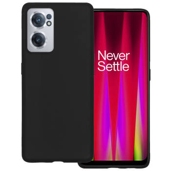 Basey OnePlus Nord CE 2 Hoesje Siliconen Hoes Case Cover -Zwart