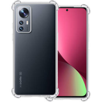 Basey Xiaomi 12 Pro Hoesje Siliconen Shock Proof Hoes Case Cover - Transparant