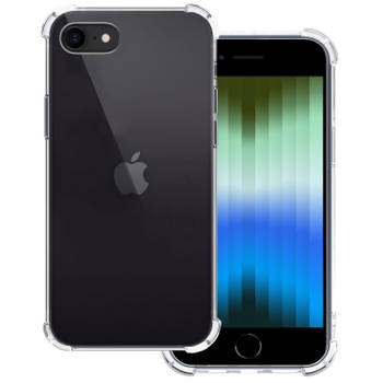 Basey iPhone SE 2022 Hoesje Siliconen Shock Proof Hoes Case Cover - Transparant