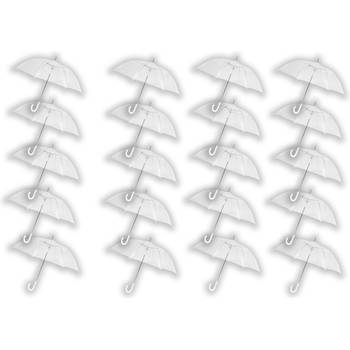 20 stuks Paraplu transparant plastic paraplu's 100 cm - doorzichtige paraplu - trouwparaplu - bruidsparaplu - stijlvol -