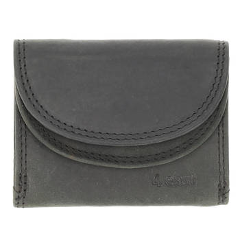 Double Flap Wallet Leather Unisex Leather Wallet with RFID 2 Credit Card Slots, Bill Compartment and Coin Pocket