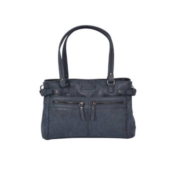 Navy Tassen: Schoudertas - Bicky Bernard - 32x12x21cm - PU Materiaal - Modieuze Handtas