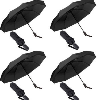 4x Automatische Stormparaplu - Paraplu – Automatisch, Opvouwbaar & Windproof tot 100km p/u - Ø 95 cm - 7 panelen -