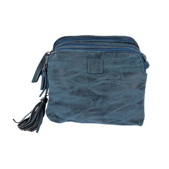 Navy Crossbodytas met Handige Creditcardhouder - Bicky Bernard - 19.5x13x15.5cm - Lichtgewicht - Inclusief 6 Vakken, 7