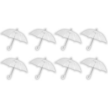 8 stuks Paraplu transparant plastic paraplu's 100 cm - doorzichtige paraplu - trouwparaplu - bruidsparaplu - stijlvol -