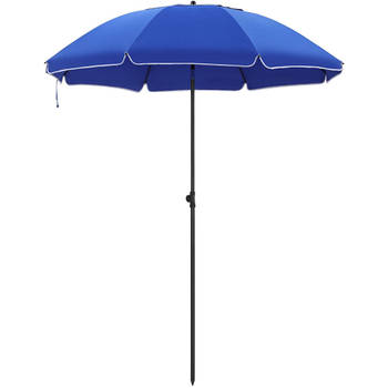 ACAZA Parasol 180 cm diameter, rond / achthoekige strandparasol, knikbaar, kantelbaar, met draagtas - blauw