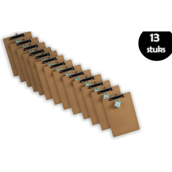 13x Klemborden - Klemborden A4 - Klemborden hout A4 31 x 22 x 1.5 cm