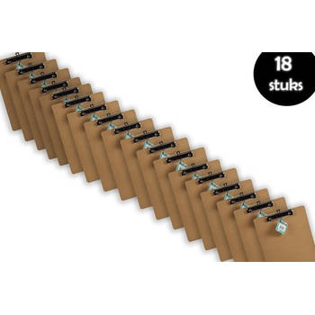 18x Klemborden - Klemborden A4 - Klemborden hout A4 31 x 22 x 1.5 cm