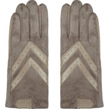 Handschoenen Dames Handschoenen Warm Touch Beige- Trendy handschoenen voor winter suède look- Touchscreen handschoenen