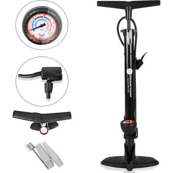 Accurate Bicycle Pump with Analog Pressure Gauge - 62.50cmx24cmx62cm - For Precise Tire Pressure - Max. 8 bar Pressure