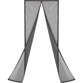 FEDEC Magnetisch Vliegengordijn - Hordeur - Deurgordijn - 99x210 cm - Zwart