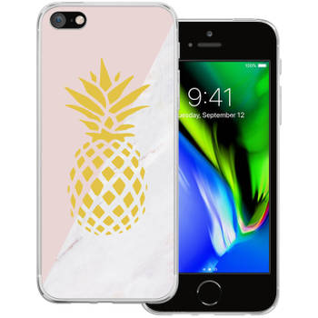 Basey iPhone SE 2020 Hoesje Siliconen Back Cover Case - iPhone SE 2020 Hoes Silicone Case Hoesje - Ananas