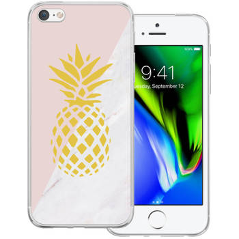 Basey iPhone 8 Hoesje Siliconen Back Cover Case - iPhone 8 Hoes Silicone Case Hoesje - Ananas