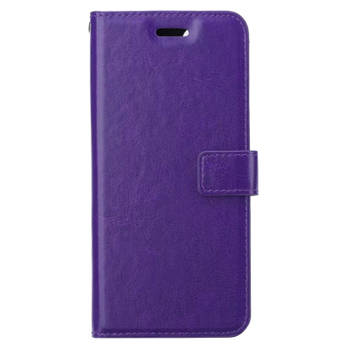 Basey Xiaomi 12 Hoesje Bookcase Hoes Flip Case Book Cover - Xiaomi 12 Hoes Book Case Hoesje - Paars
