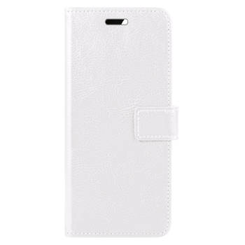 Basey OnePlus Nord 2T Hoesje Bookcase Hoes Flip Case Book Cover - OnePlus Nord 2T Hoes Book Case Hoesje - Wit