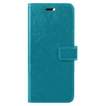 Basey Samsung Galaxy A34 Hoesje Bookcase Hoes Flip Case Book Cover - Samsung A34 Hoes Book Case Hoesje - Turquoise