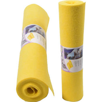 Sopdoeken vaatdoekjes geel viscose vaatdoeken 2x 4 meter rol Poetsdoeken Geel - reinigingsdoek - Sopdoeken - A kwaliteit