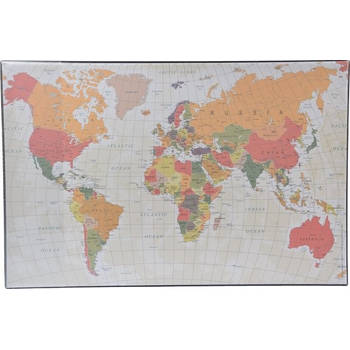 Bureau-onderlegger wereldkaart 38 x 58 cm