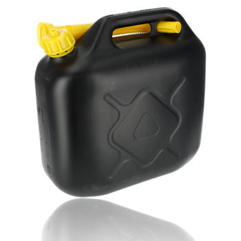 Jerrycan 10 Liter Black/Yellow UN Certified Plastic Fuel Jerry Can with Spout for Diesel & Petrol Auto Accessories