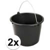 Synx Tools 2X Bouwemmer 12L Zwart - Bouwemmers/Bouwartikelen - Huishoudemmers - Schoonmaakemmers - Klusemmer