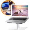 R2B® Laptop standaard verstelbaar en draaibaar - 360 graden rotatie - Model Waalwijk - 10 t/m 17 inch - Zilver