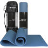 Yoga mat - Fitness mat blauw - Sport mat - Yogamat anti slip & eco - Extra Dik - Duurzaam TPE materiaal - Incl Draagtas