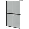 vidaXL Inloopdouchewand met schap 118x190 cm ESG-glas aluminium zwart