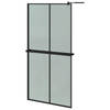 vidaXL Inloopdouchewand met schap 100x195 cm ESG-glas aluminium zwart