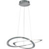 LED Hanglamp - Hangverlichting - Trion Oaky - 52W - Warm Wit 3000K - Dimbaar - Rond - Mat Nikkel - Aluminium