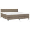 vidaXL Boxspring met matras en LED stof taupe 160x200 cm