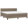 vidaXL Boxspring met matras en LED stof taupe 160x200 cm