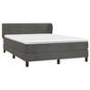 vidaXL Boxspring met matras fluweel donkergrijs 180x200 cm